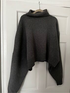 RAEY Roll Neck Wool Cropped Cocoon Jumper